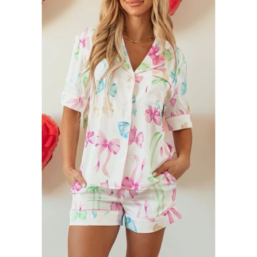 Colorful Bow Pj Set
